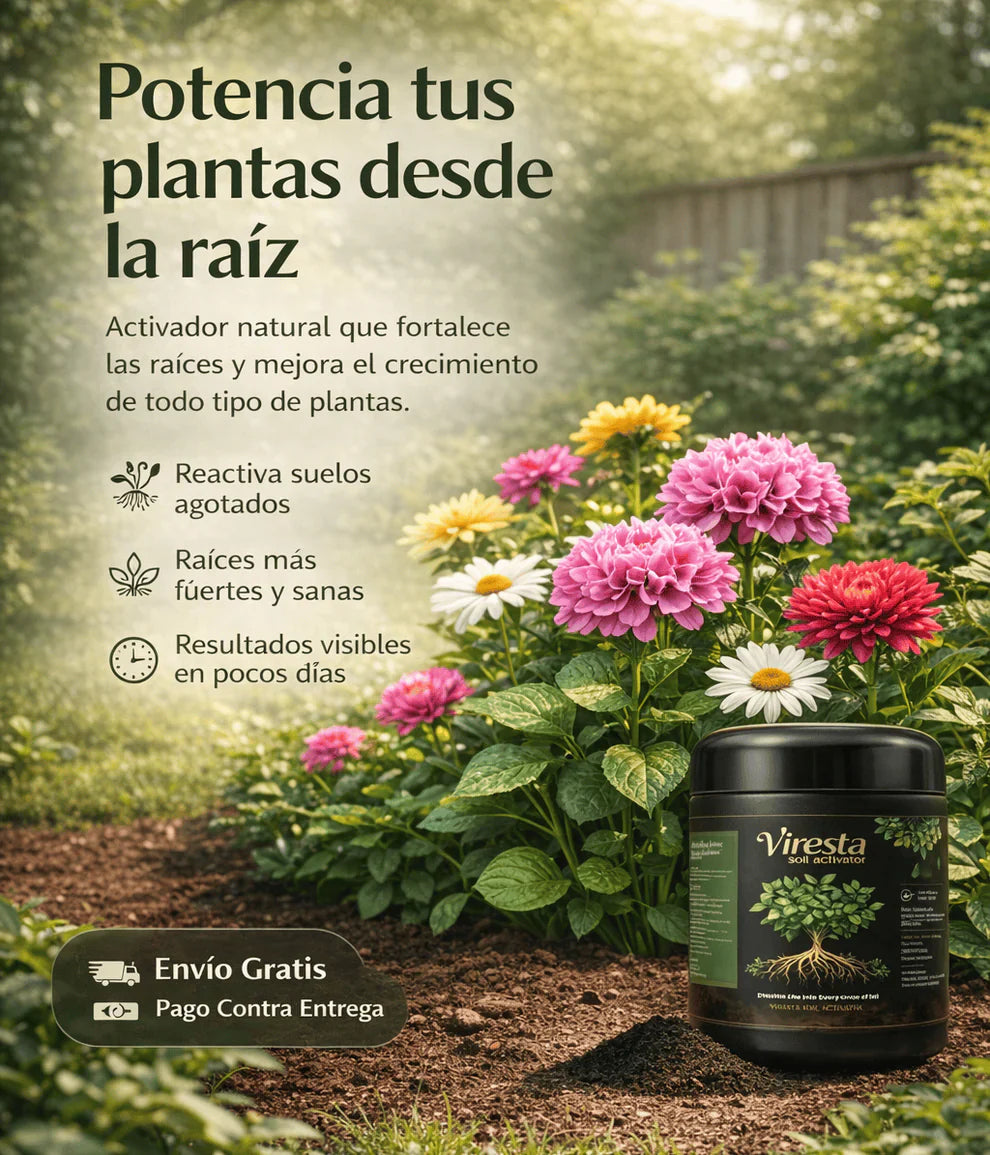 VIRESTA - ACTIVADOR NATURAL DE SUELO PARA PLANTAS FUERTES Y SANAS