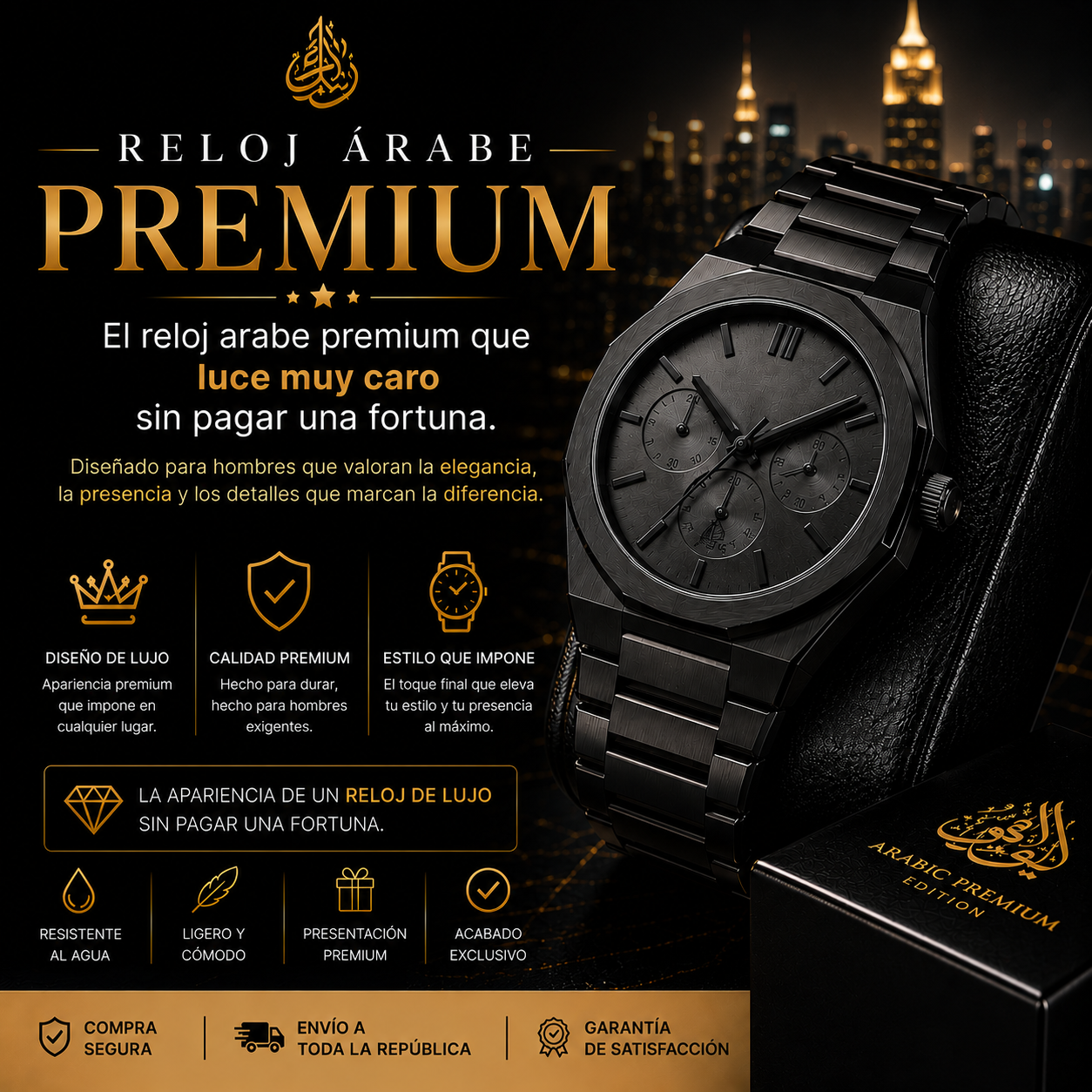 ⌚ Reloj Árabe Premium – La Apariencia de un Reloj de Lujo Sin Pagar una Fortuna